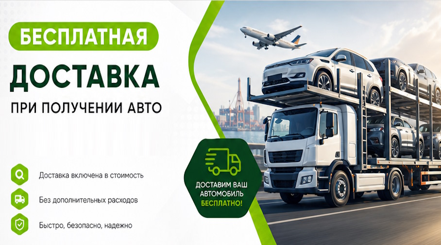 Акция! Бесплатная доставка по Новосибирске при получении авто